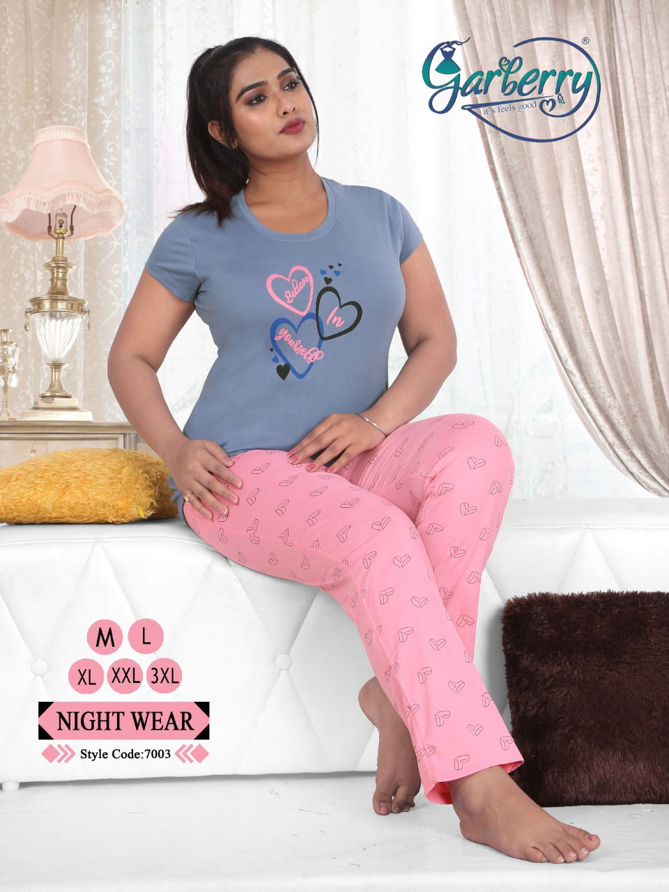 Garberry 7 New Designer Cotton Lycra Night Suits Collection